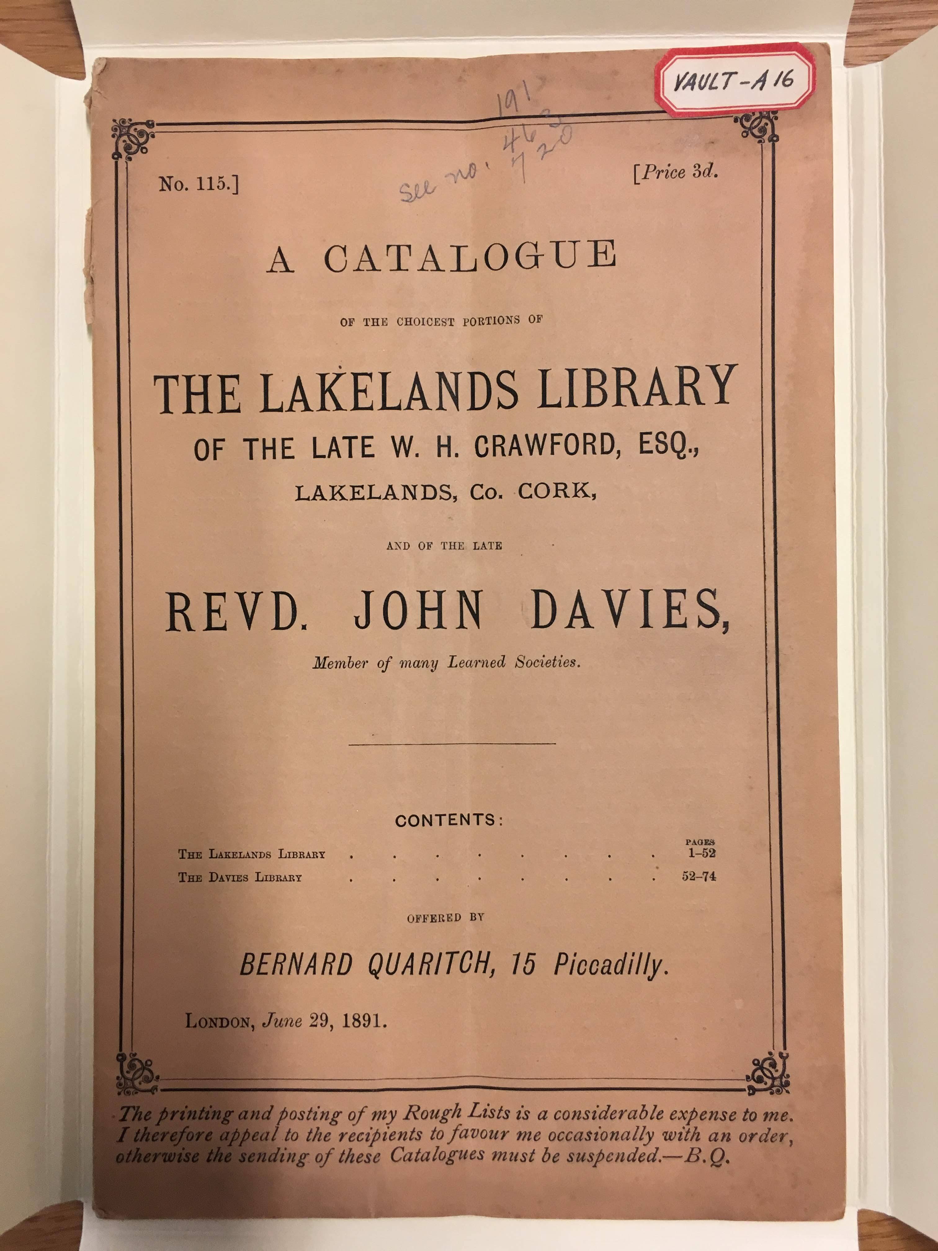 A Catalogue of the Choicest Portions of the Lakelands Library