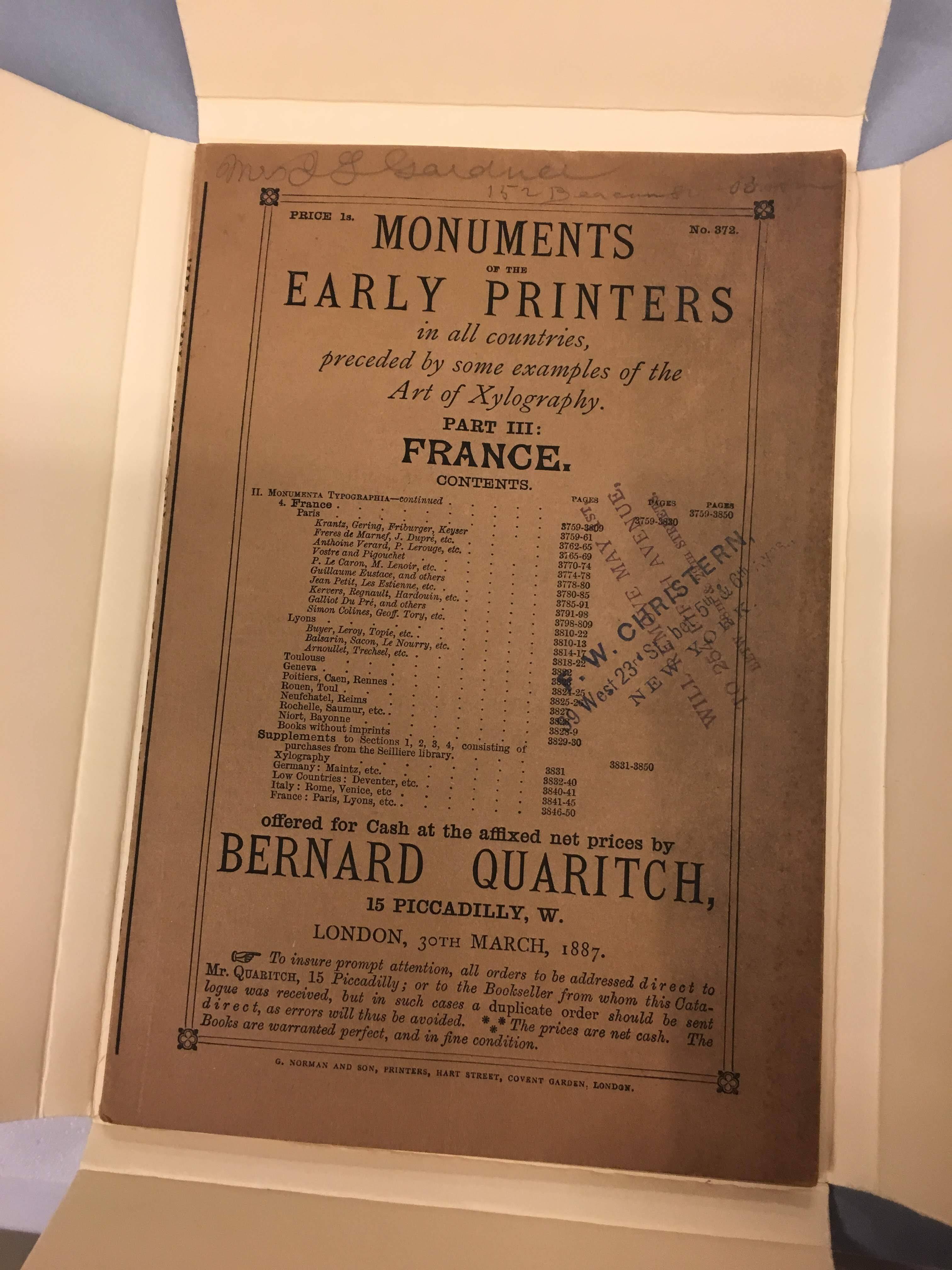 Monuments of the Early Printers