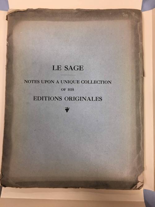 Le Sage: Bibliographical Notes Upon an Unique Set of his Editions Originales