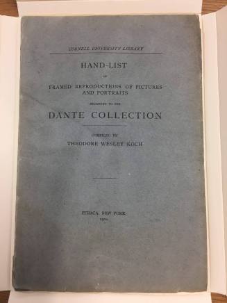 Hand-List of Framed Reproductions of Pictures and Portraits Belonging to the Dante Collection