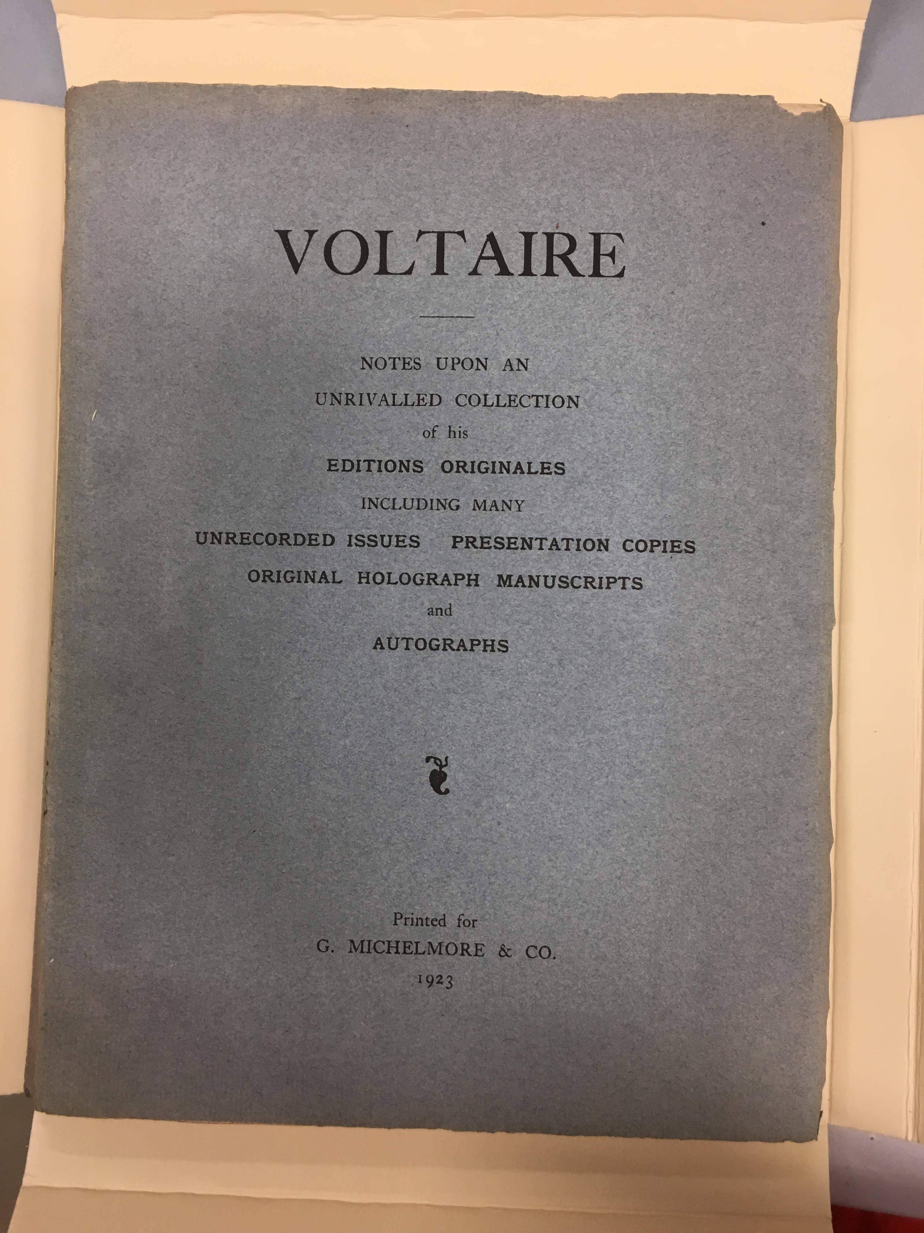 Voltaire: Notes Upon an Unrivalled Collection